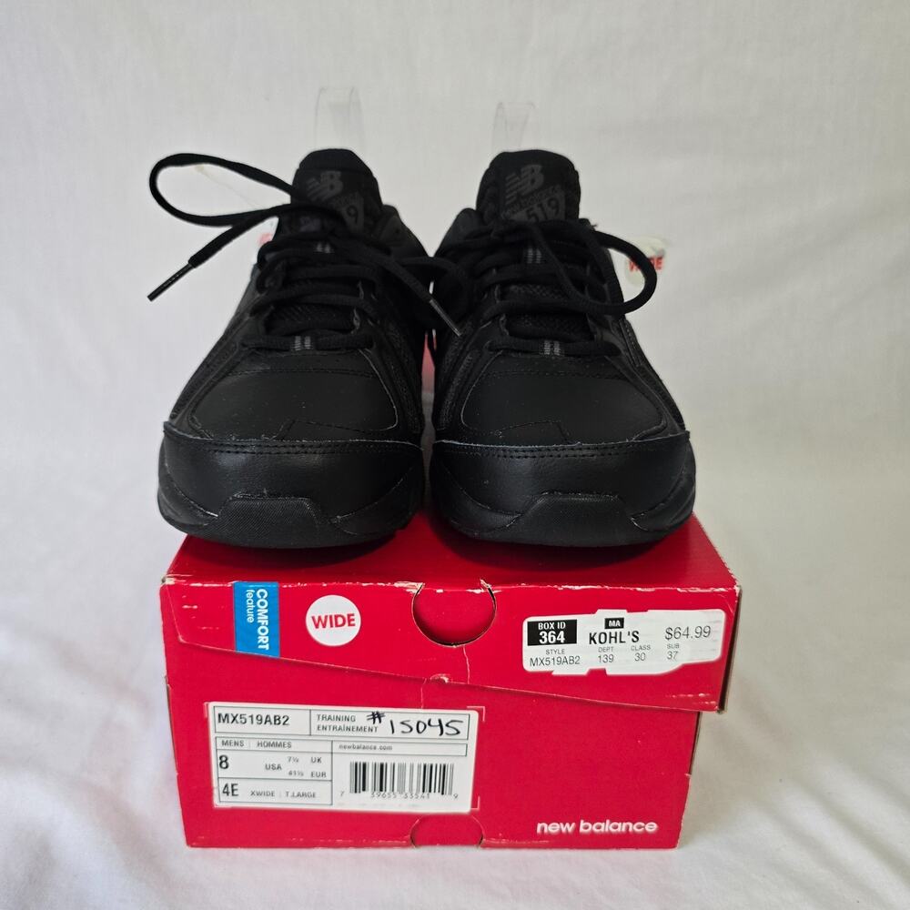 New Balance 519 Cross Training Shoes Men's 8 XWide Black MX519AB2 NIB